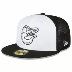 Men's Baltimore Orioles New Era White/Black 2023 On-Field Batting Practice 59FIFTY Fitted Hat