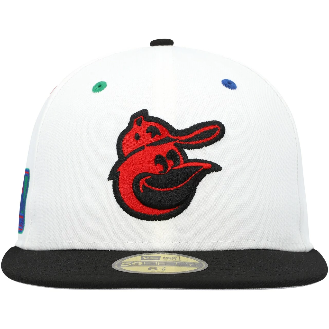 Men's Baltimore Orioles New Era White/Black Primary Eye 59FIFTY Fitted Hat - Image 2