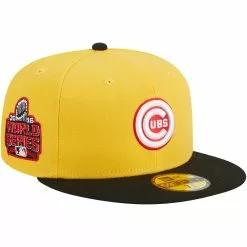Men's Chicago Cubs New Era Yellow/Black Grilled 59FIFTY Fitted Hat