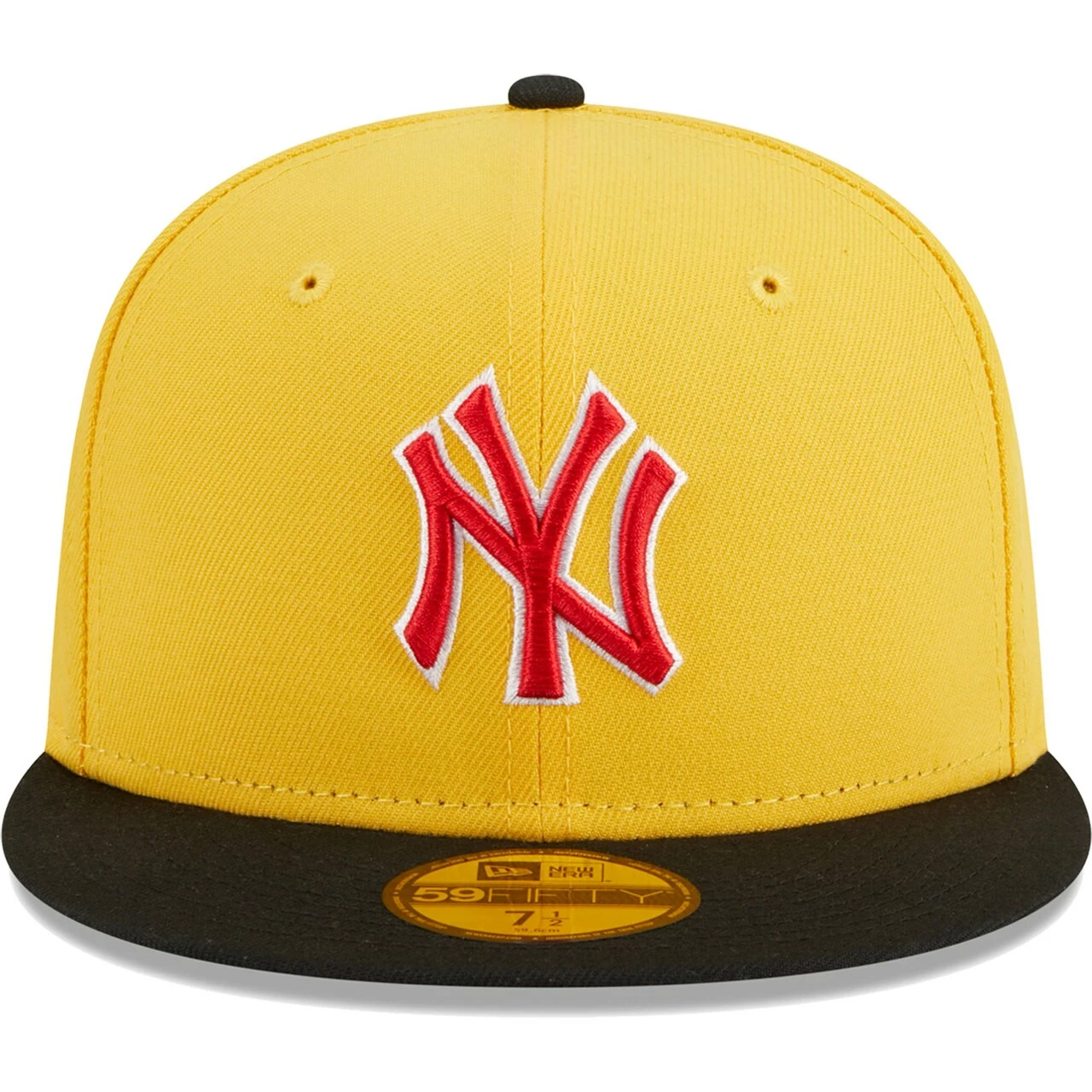 Men's New York Yankees New Era Yellow/Black Grilled 59FIFTY Fitted Hat - Image 2