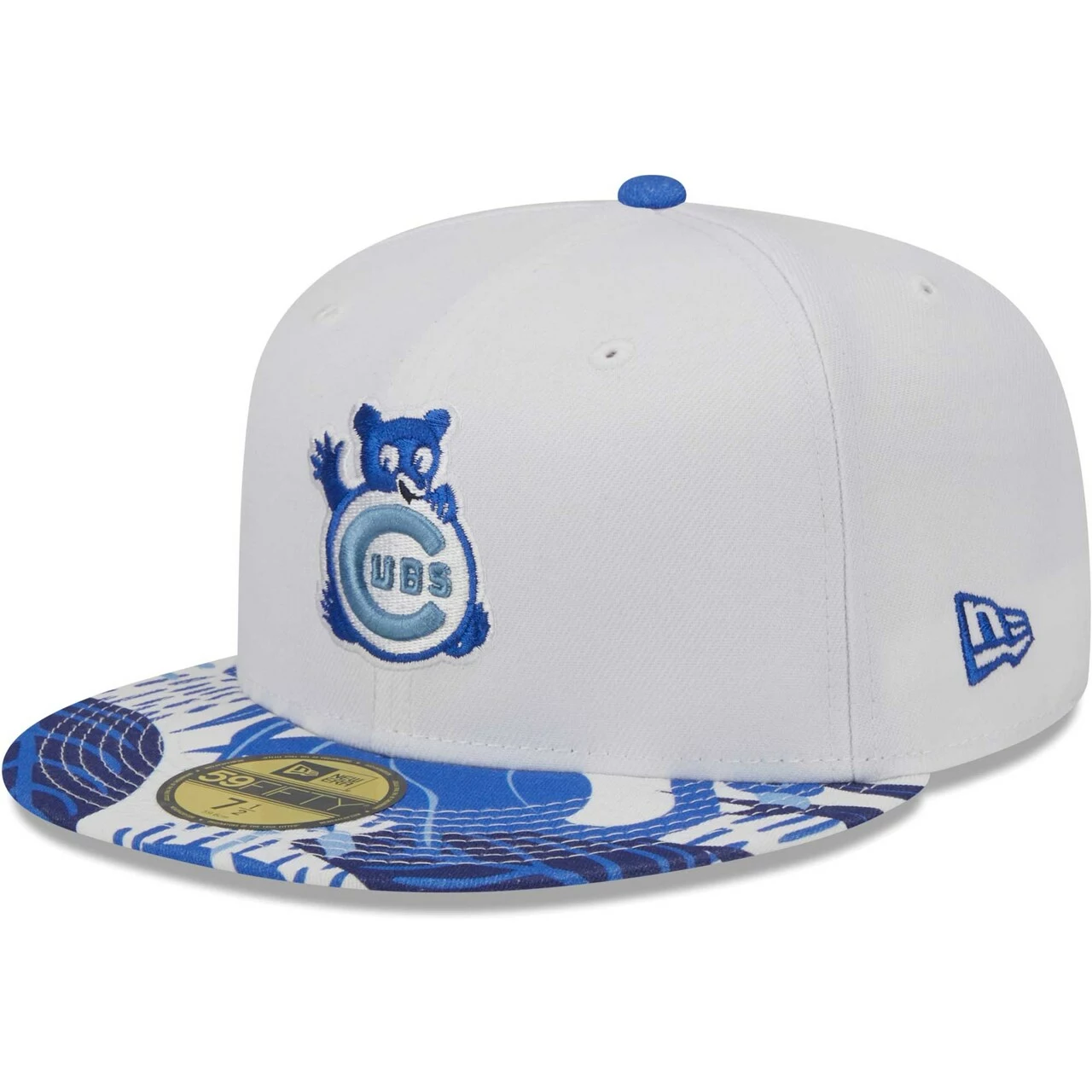 Men's Chicago Cubs New Era White/Blue Flamingo 59FIFTY Fitted Hat