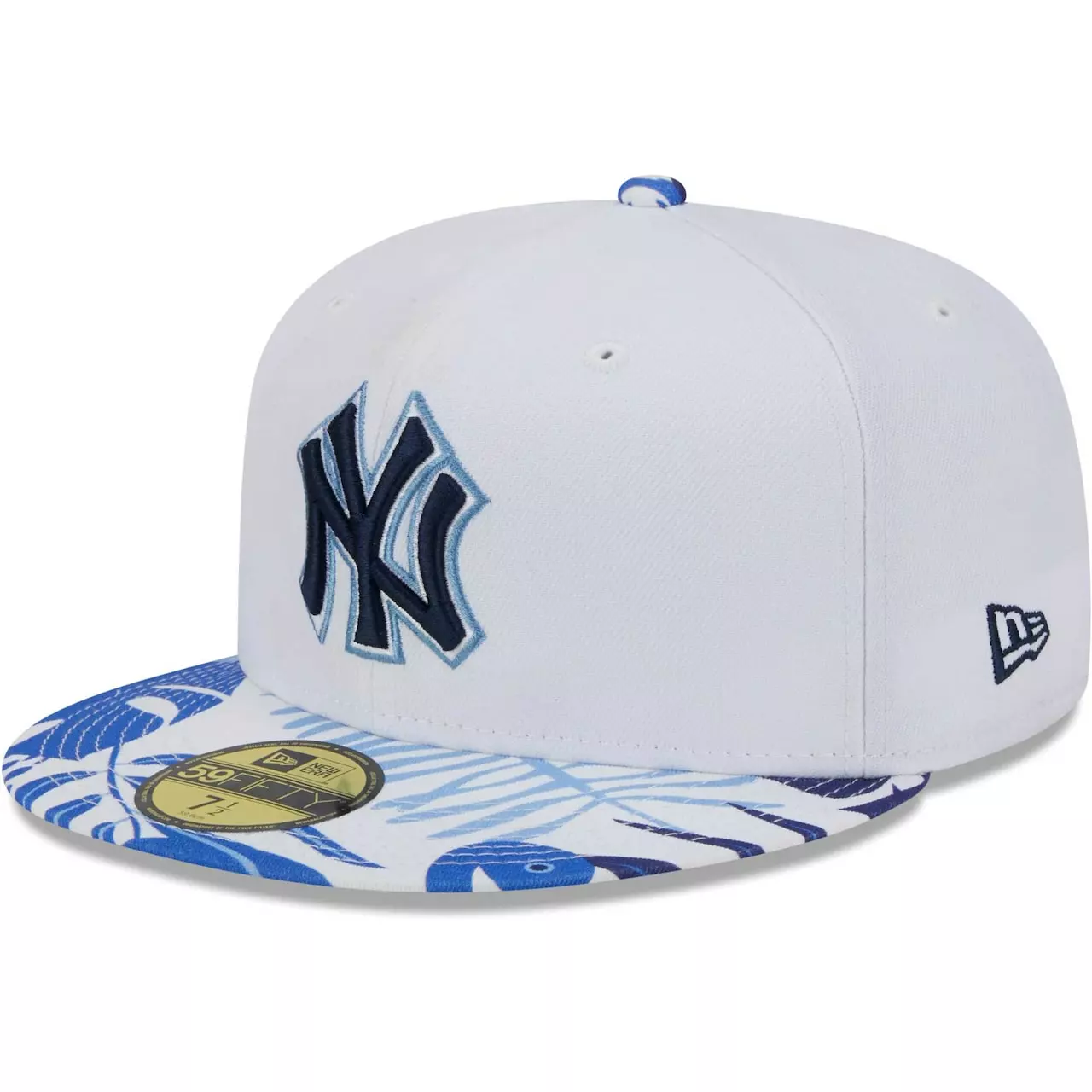 Men's New York Yankees New Era White/Blue Flamingo 59FIFTY Fitted Hat