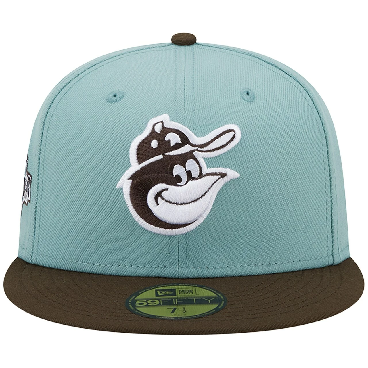 Men's Baltimore Orioles New Era Light Blue/Brown 60th Anniversary Beach Kiss 59FIFTY Fitted Hat - Image 2