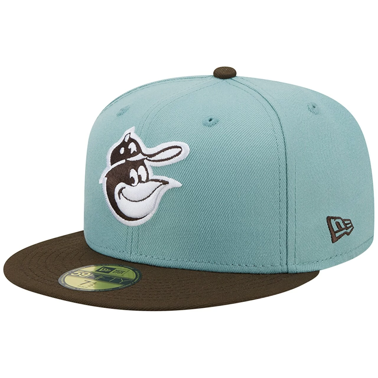 Men's Baltimore Orioles New Era Light Blue/Brown 60th Anniversary Beach Kiss 59FIFTY Fitted Hat - Image 3