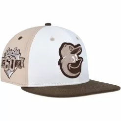 Men's Baltimore Orioles Pro Standard White/Brown Chocolate Ice Cream Drip Snapback Hat