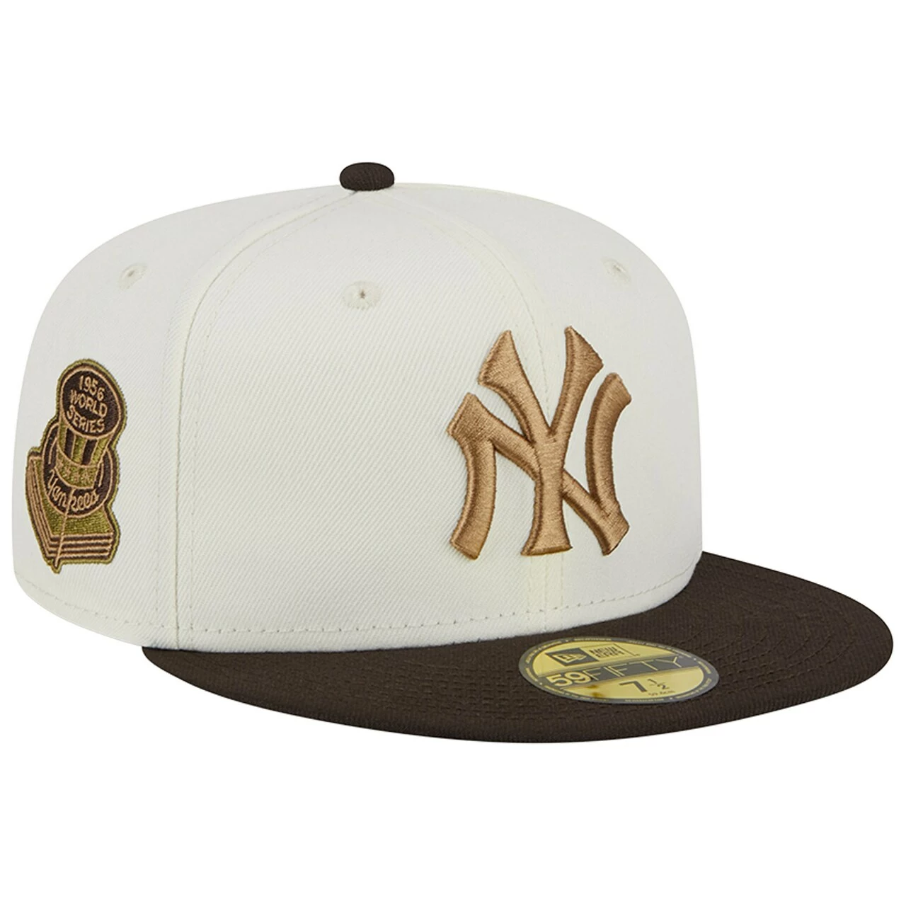 Men's New York Yankees New Era White/Brown 1956 World Series 59FIFTY Fitted Hat