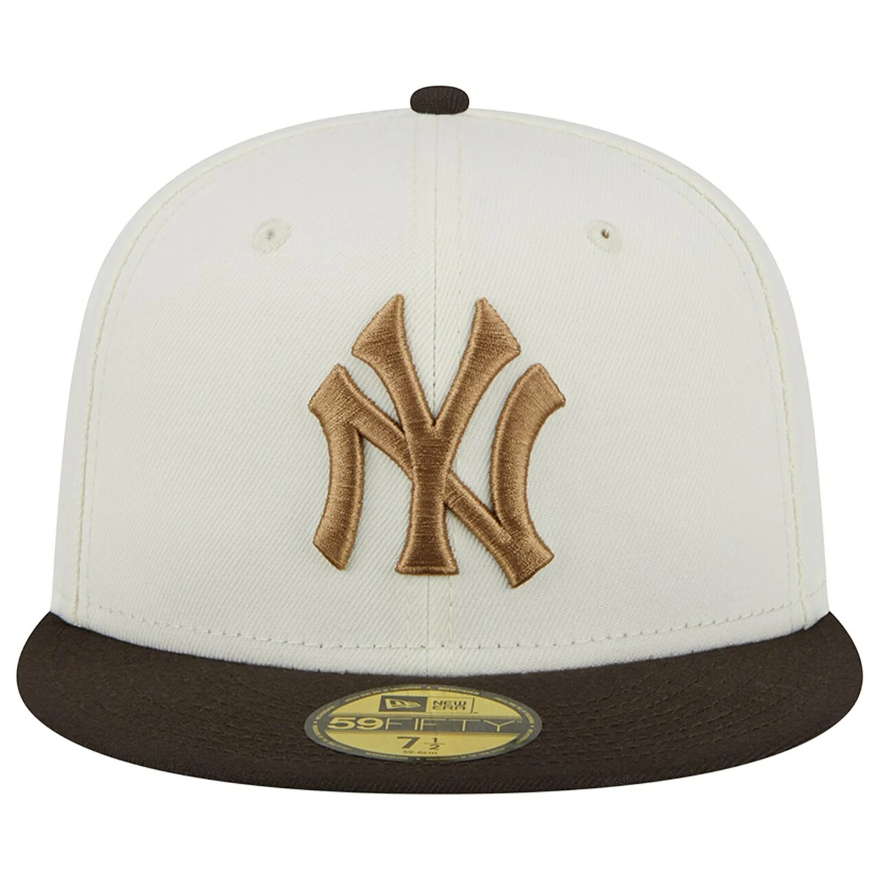 Men's New York Yankees New Era White/Brown 1956 World Series 59FIFTY Fitted Hat - Image 2