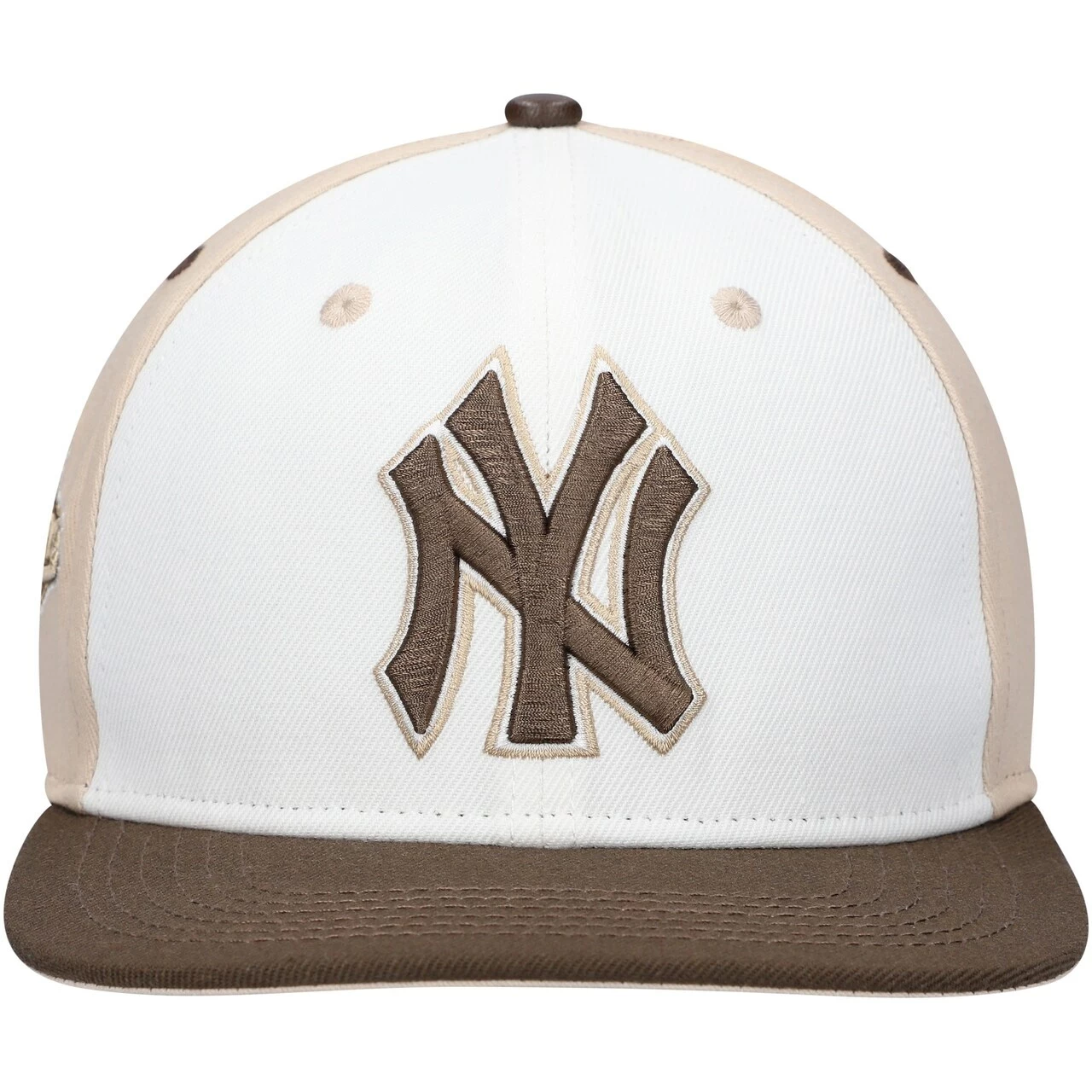 Men's New York Yankees Pro Standard White/Brown Chocolate Ice Cream Drip Snapback Hat - Image 2
