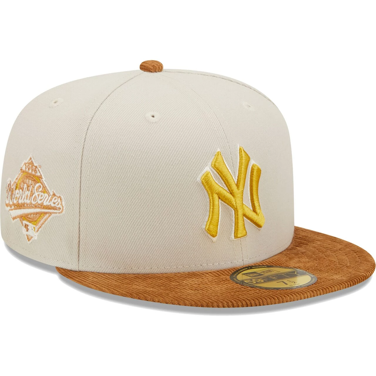 Men's New York Yankees New Era Cream/Brown Corduroy Visor 59FIFTY Fitted Hat