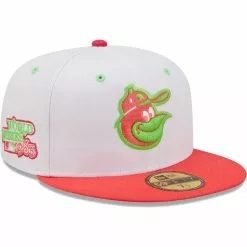 Men's Baltimore Orioles New Era White/Coral 1983 World Series Strawberry Lolli 59FIFTY Fitted Hat