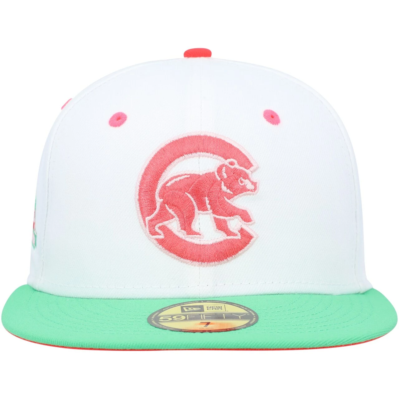 Men's Chicago Cubs New Era White/Green Watermelon Lolli 59FIFTY Fitted Hat - Image 2