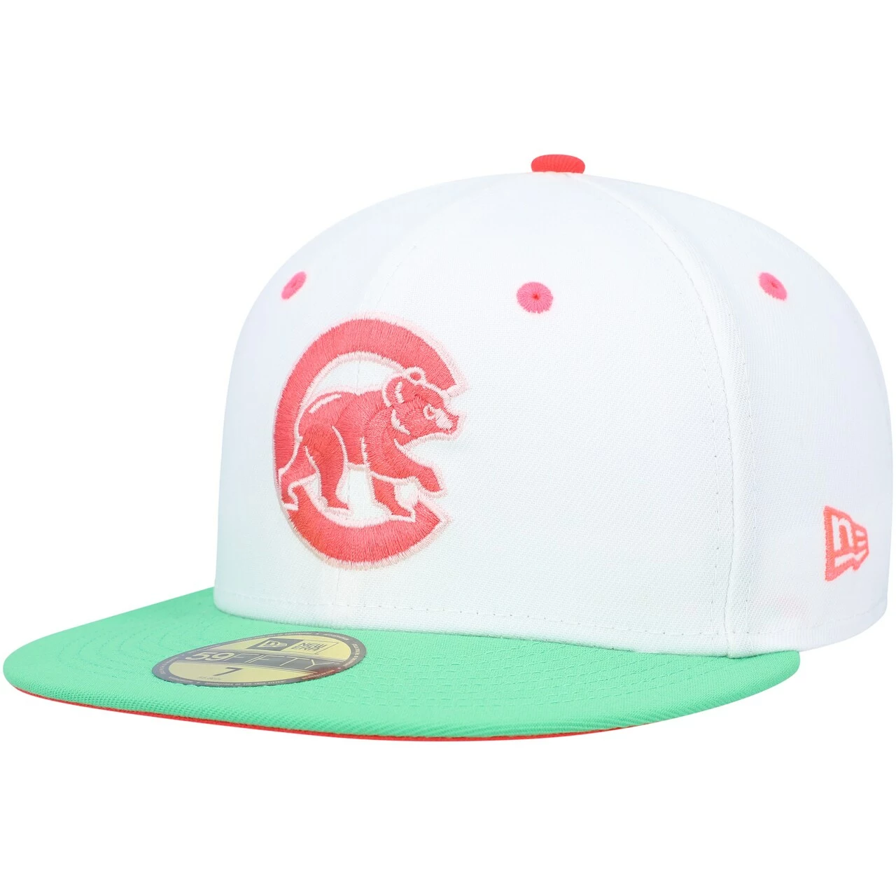 Men's Chicago Cubs New Era White/Green Watermelon Lolli 59FIFTY Fitted Hat - Image 3