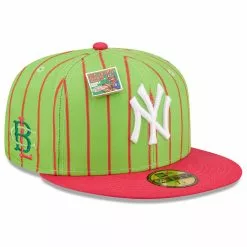 New Era X Big League Chew Men's New York Yankees New Era Pink/Green MLB X Big League Chew Wild Pitch Watermelon Flavor Pack 59FIFTY Fitted Hat