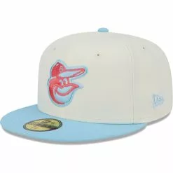 Men's Baltimore Orioles New Era Cream/Light Blue Spring Color Two-Tone 59FIFTY Fitted Hat