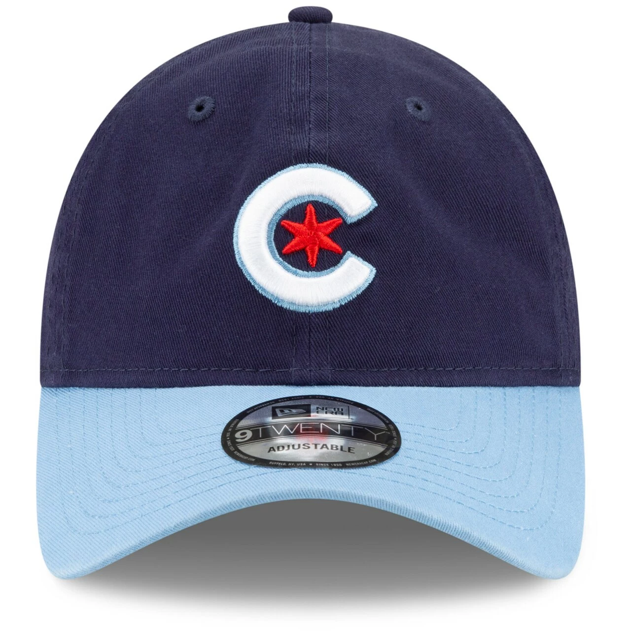 Men's Chicago Cubs New Era Navy/Light Blue 2021 City Connect 9TWENTY Adjustable Hat - Image 2