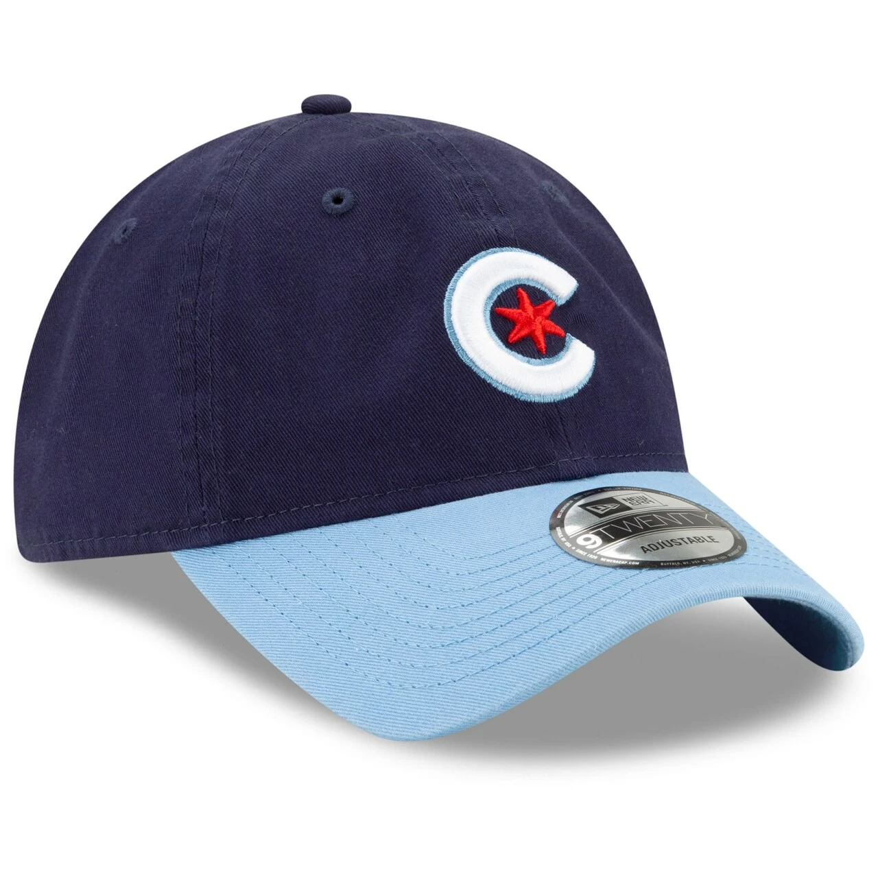 Men's Chicago Cubs New Era Navy/Light Blue 2021 City Connect 9TWENTY Adjustable Hat - Image 3