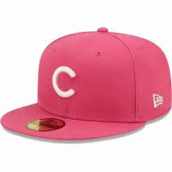 Men's Chicago Cubs New Era Beetroot Logo 59FIFTY Fitted Hat