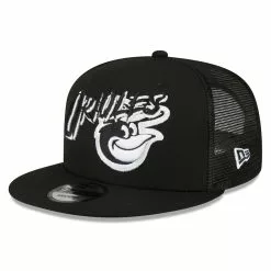 Men's Baltimore Orioles New Era Black Street Trucker 9FIFTY Snapback Hat