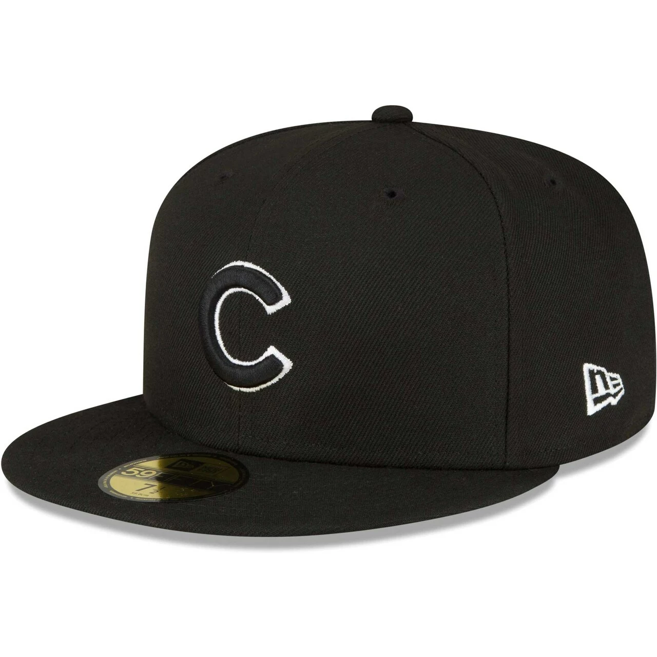 Men's Chicago Cubs New Era Black Sidepatch 59FIFTY Fitted Hat - Image 3