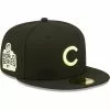 Men's Chicago Cubs New Era Black Summer Pop 2016 World Series 59FIFTY Snake Undervisor Fitted Hat