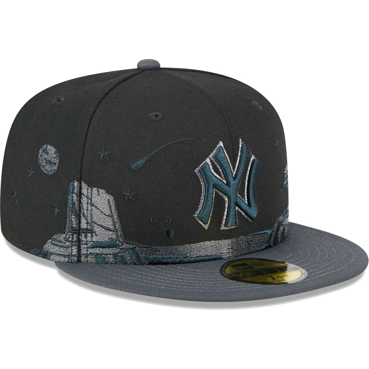 Men's New York Yankees New Era Black Planetary 59FIFTY Fitted Hat - Image 3