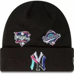 Men's New York Yankees New Era Black Polar Lights Cuffed Knit Hat