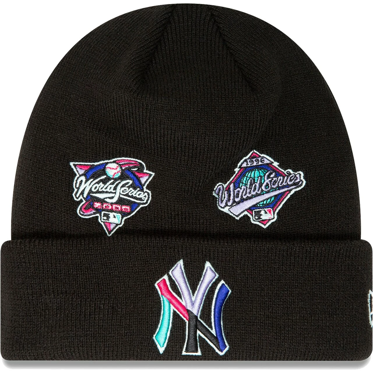 Men's New York Yankees New Era Black Polar Lights Cuffed Knit Hat