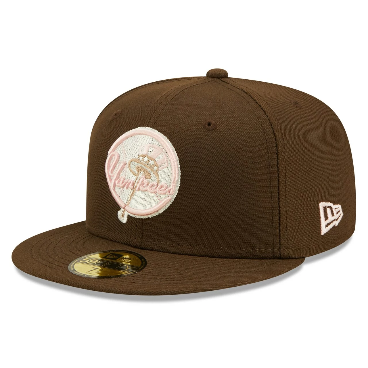 Men's New York Yankees New Era Brown Primary Logo Pink Undervisor 59FIFTY Fitted Hat - Image 3