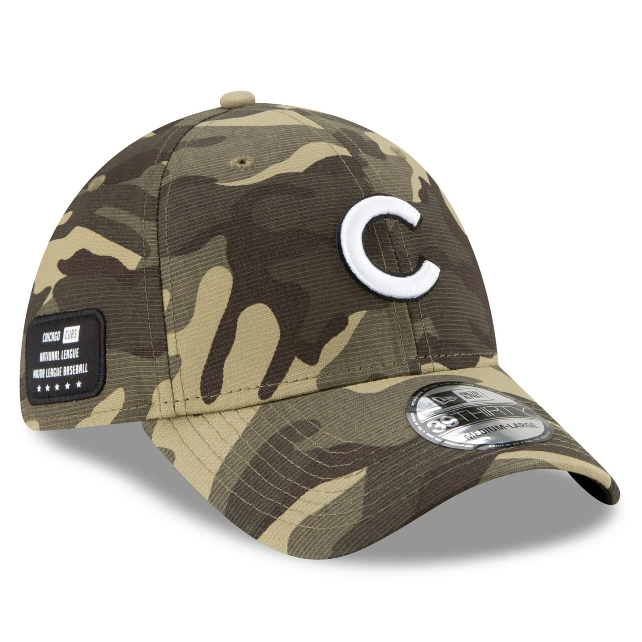 Men's Chicago Cubs New Era Camo 2021 Armed Forces Day 39THIRTY Flex Hat
