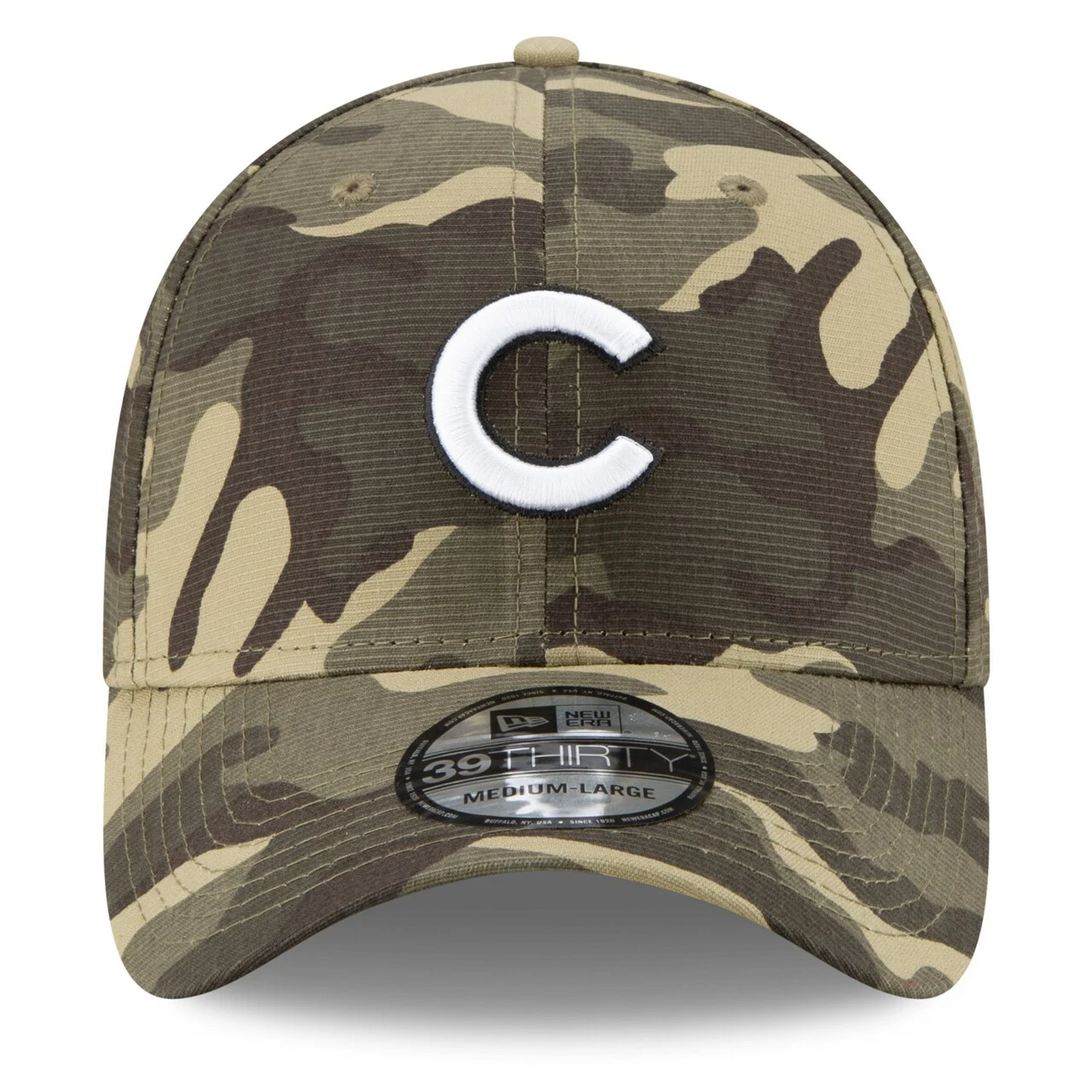 Men's Chicago Cubs New Era Camo 2021 Armed Forces Day 39THIRTY Flex Hat - Image 2