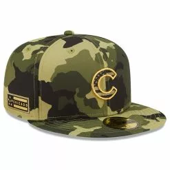 Men's Chicago Cubs New Era Camo 2022 Armed Forces Day On-Field 59FIFTY Fitted Hat