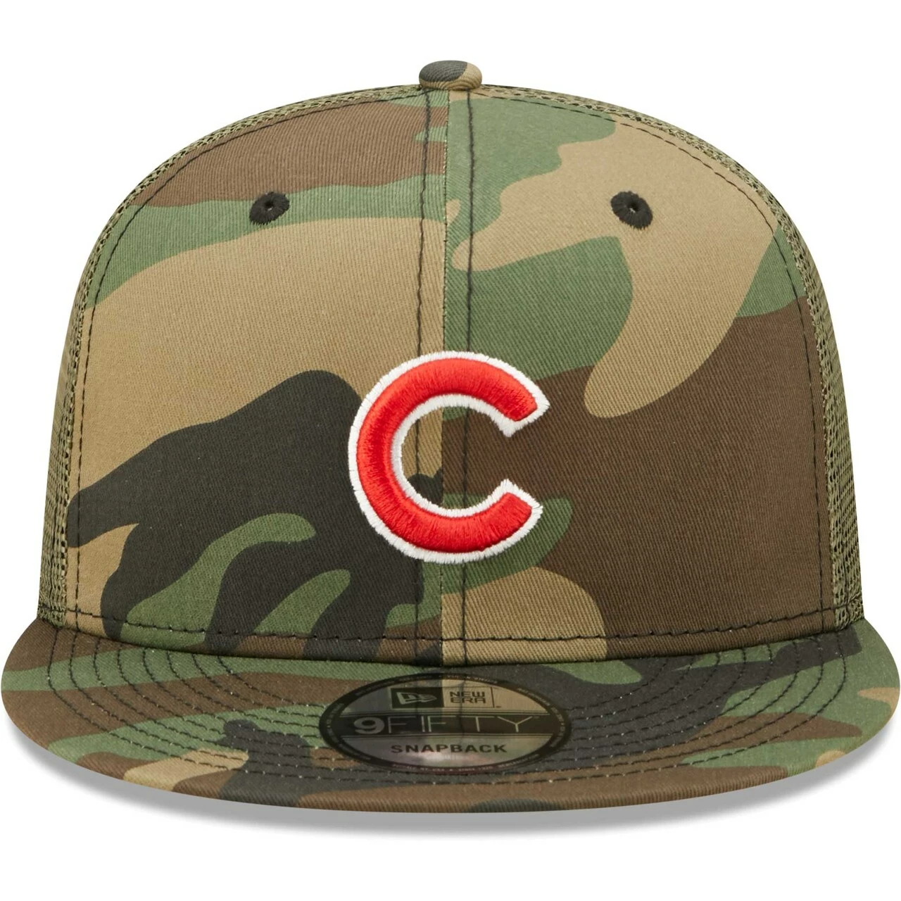 Men's Chicago Cubs New Era Camo Trucker 9FIFTY Snapback Hat - Image 2