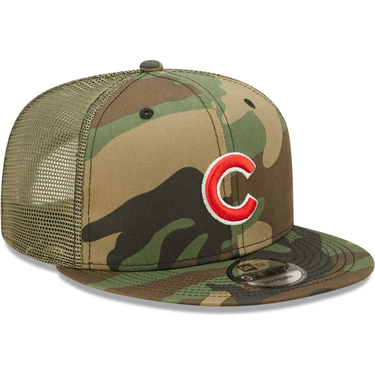 Men's Chicago Cubs New Era Camo Trucker 9FIFTY Snapback Hat - Image 3