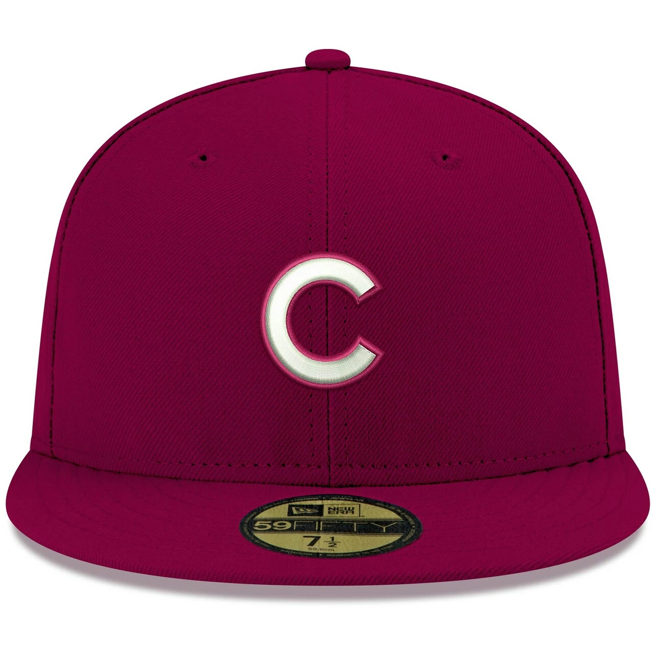 Men's Chicago Cubs New Era Cardinal White Logo 59FIFTY Fitted Hat - Image 2