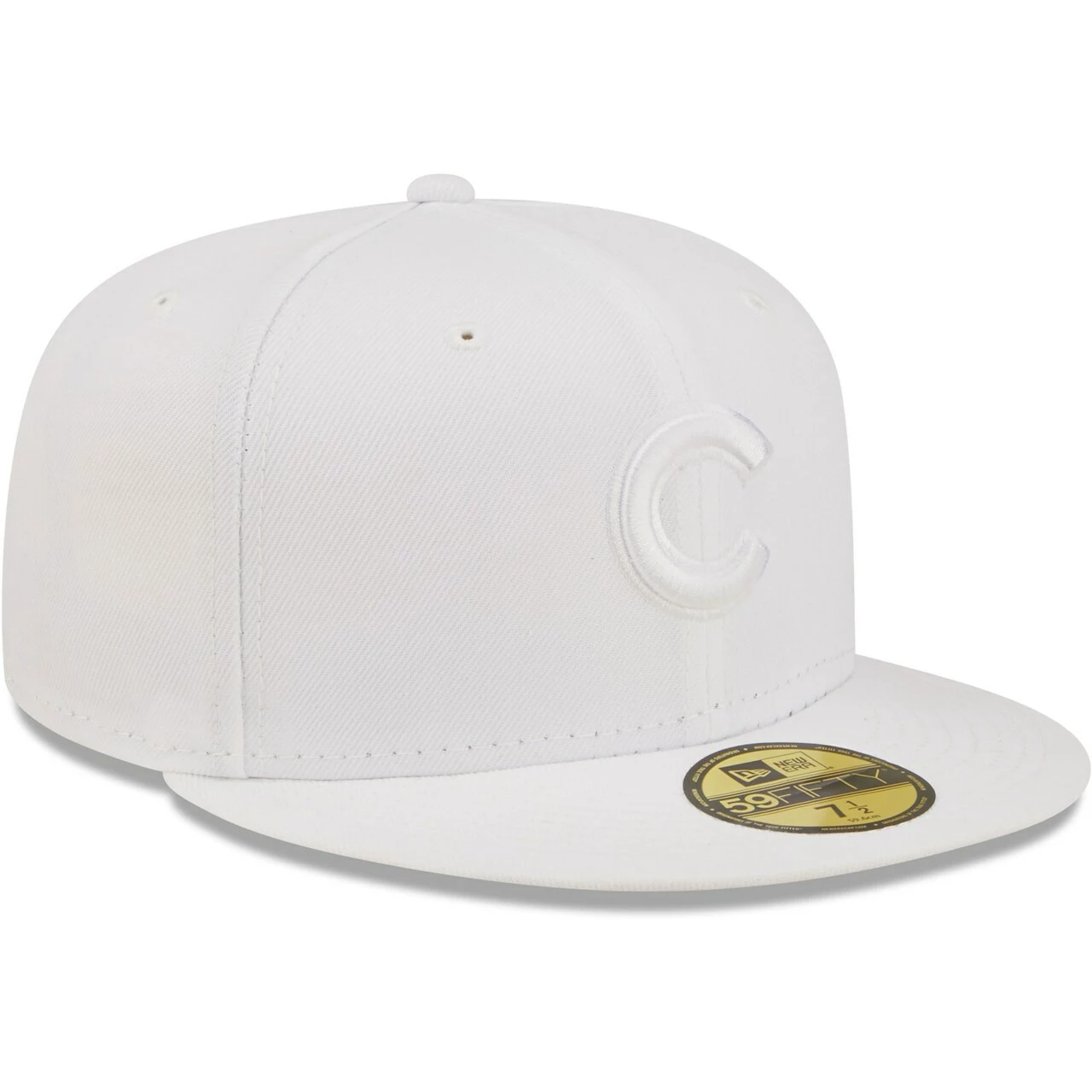 Men's Chicago Cubs New Era White On White 59FIFTY Fitted Hat - Image 3