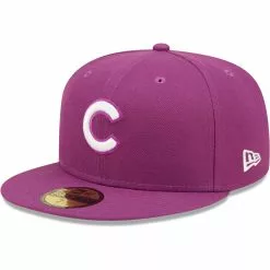 Men's Chicago Cubs New Era Grape Logo 59FIFTY Fitted Hat