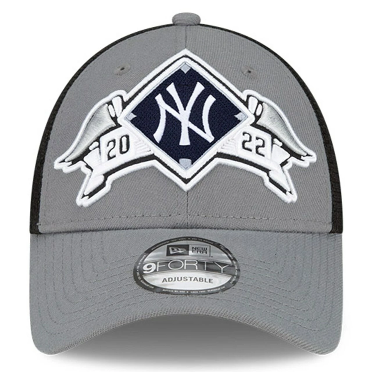 Men's New York Yankees New Era Gray 2022 Division Series Winner Locker Room 9FORTY Snapback Hat - Image 2