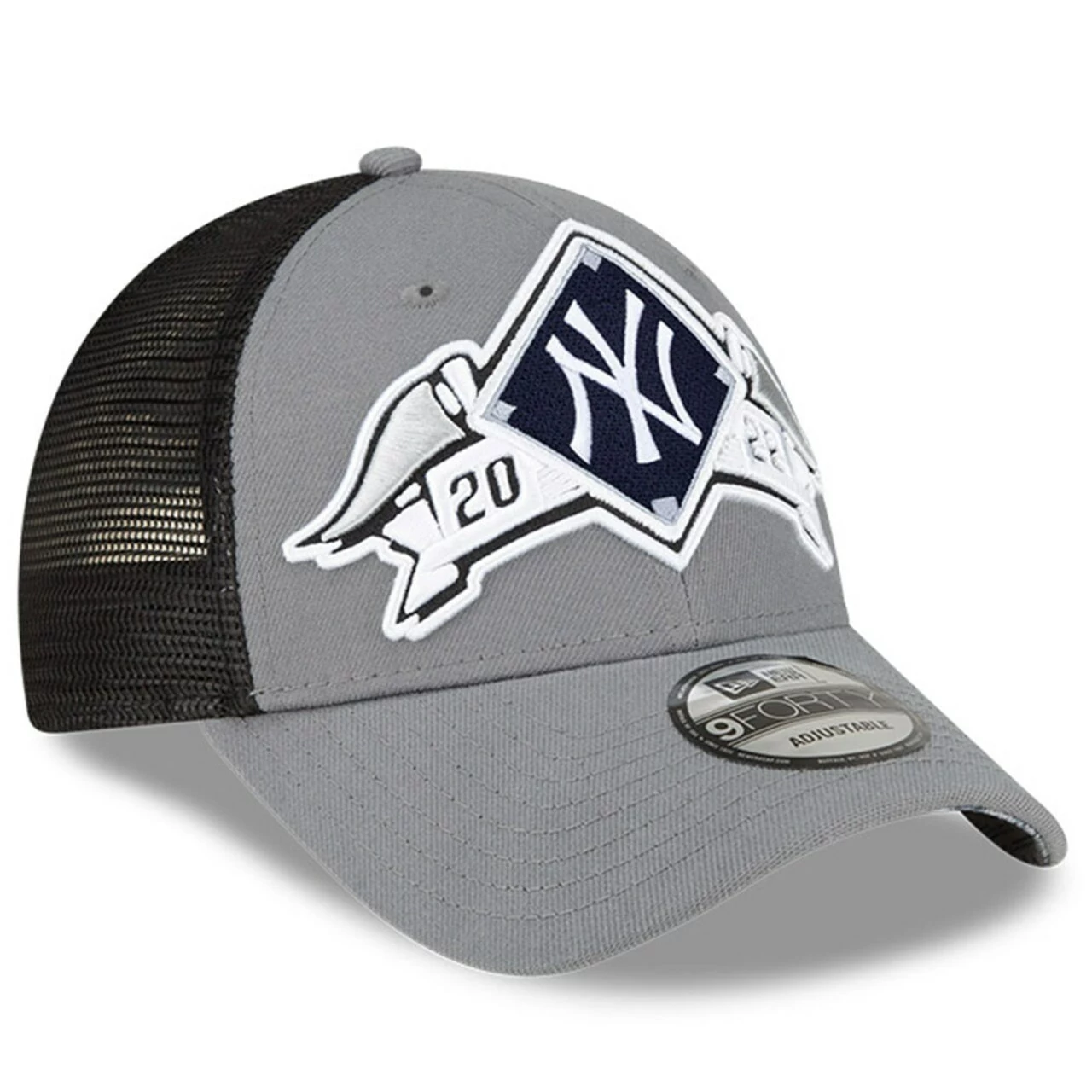 Men's New York Yankees New Era Gray 2022 Division Series Winner Locker Room 9FORTY Snapback Hat - Image 3