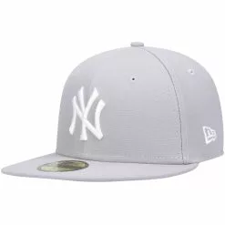 Men's New York Yankees New Era Gray White Logo 59FIFTY Fitted Hat