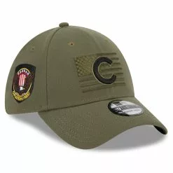 Men's Chicago Cubs New Era Green 2023 Armed Forces Day 39THIRTY Flex Hat