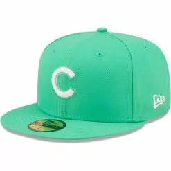 Men's Chicago Cubs New Era Green Logo 59FIFTY Fitted Hat