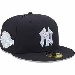 Men's New York Yankees New Era Navy 100th Anniversary Lavender Undervisor 59FIFTY Fitted Hat