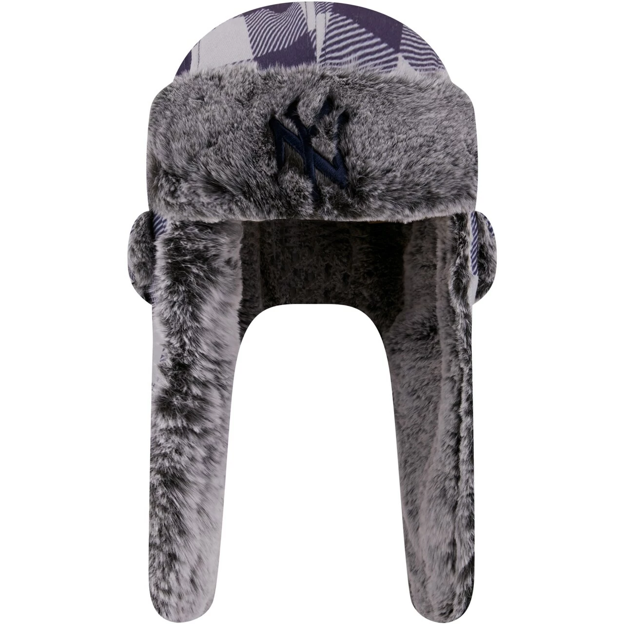 Men's New York Yankees New Era Navy Buffalo Plaid Trapper Hat - Image 2