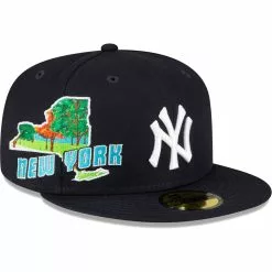 Men's New York Yankees New Era Navy Stateview 59FIFTY Fitted Hat