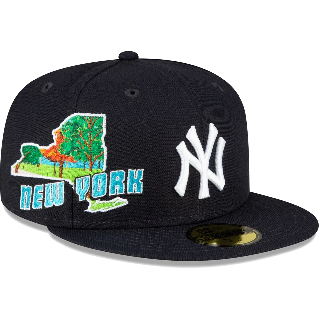 Men's New York Yankees New Era Navy Stateview 59FIFTY Fitted Hat