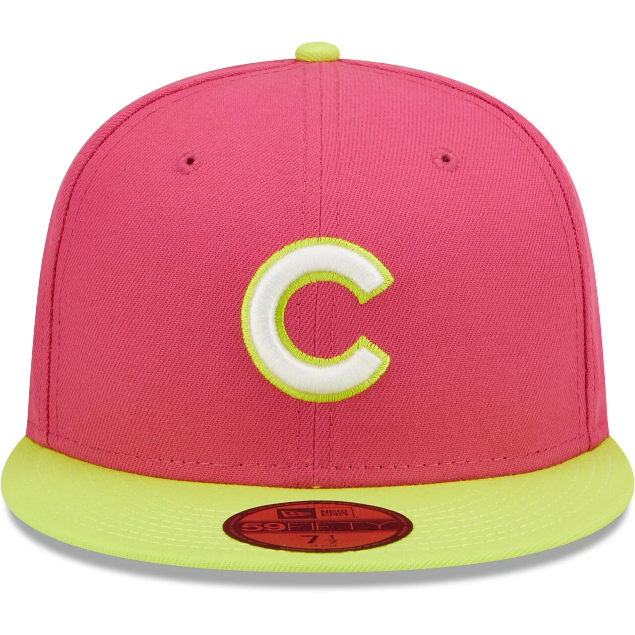 Men's Chicago Cubs New Era Pink 2016 World Series Champions Beetroot Cyber 59FIFTY Fitted Hat - Image 2