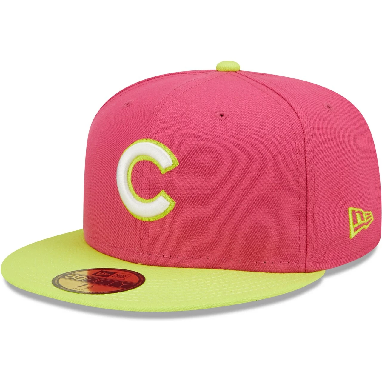 Men's Chicago Cubs New Era Pink 2016 World Series Champions Beetroot Cyber 59FIFTY Fitted Hat - Image 3