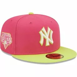 Men's New York Yankees New Era Pink 2009 World Series Champions Beetroot Cyber 59FIFTY Fitted Hat