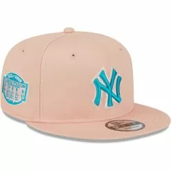 Men's New York Yankees New Era Pink Sky Aqua Undervisor 9FIFTY Snapback Hat