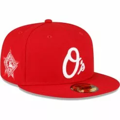 Men's Baltimore Orioles New Era Red Sidepatch 59FIFTY Fitted Hat